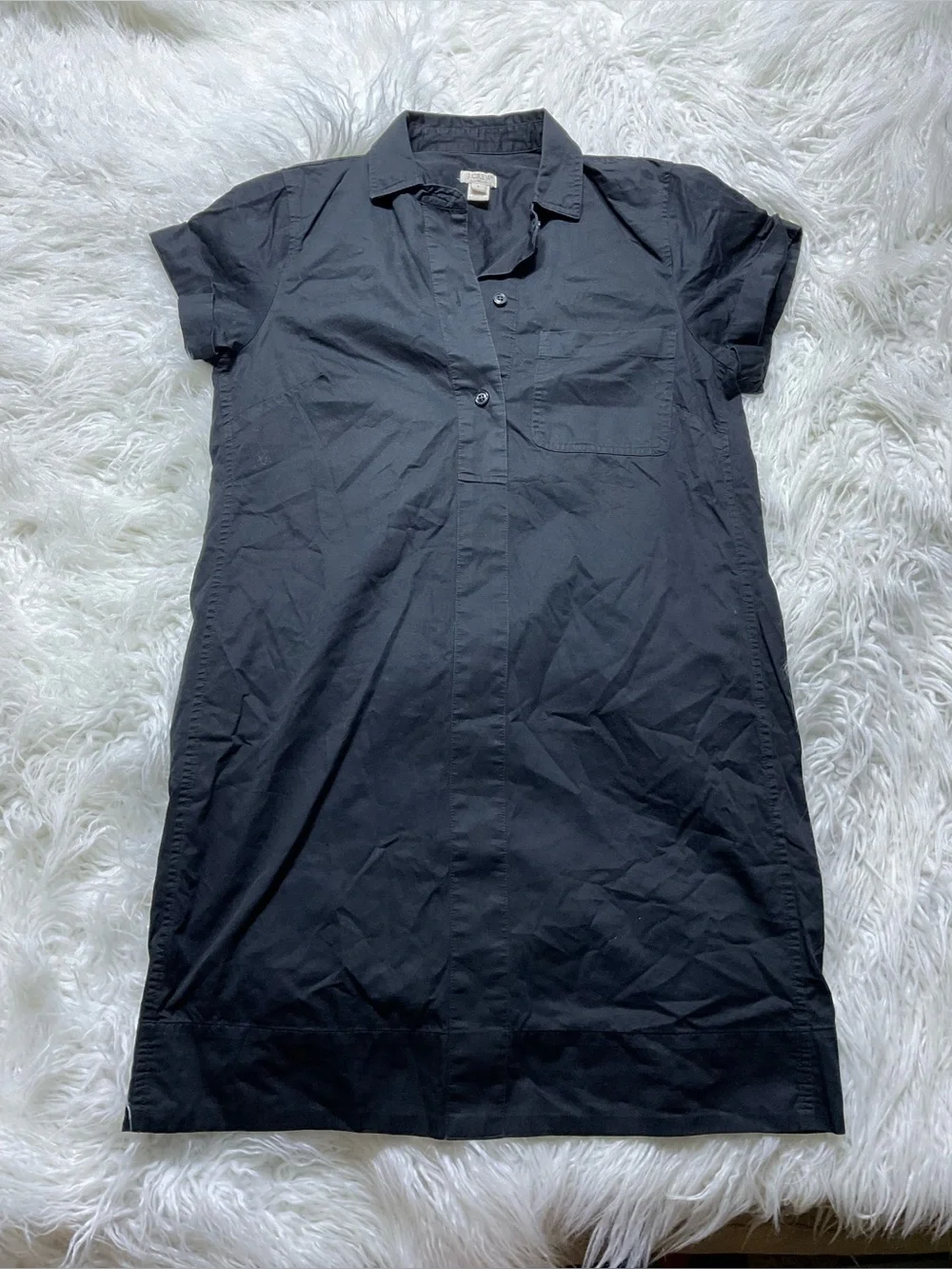 J.Crew black cotton shirt dress